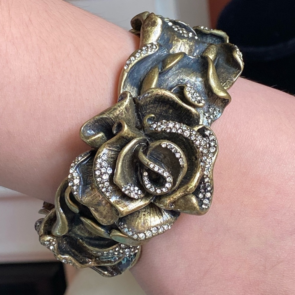 VINTAGE FLOWER BRASS BRACELET
